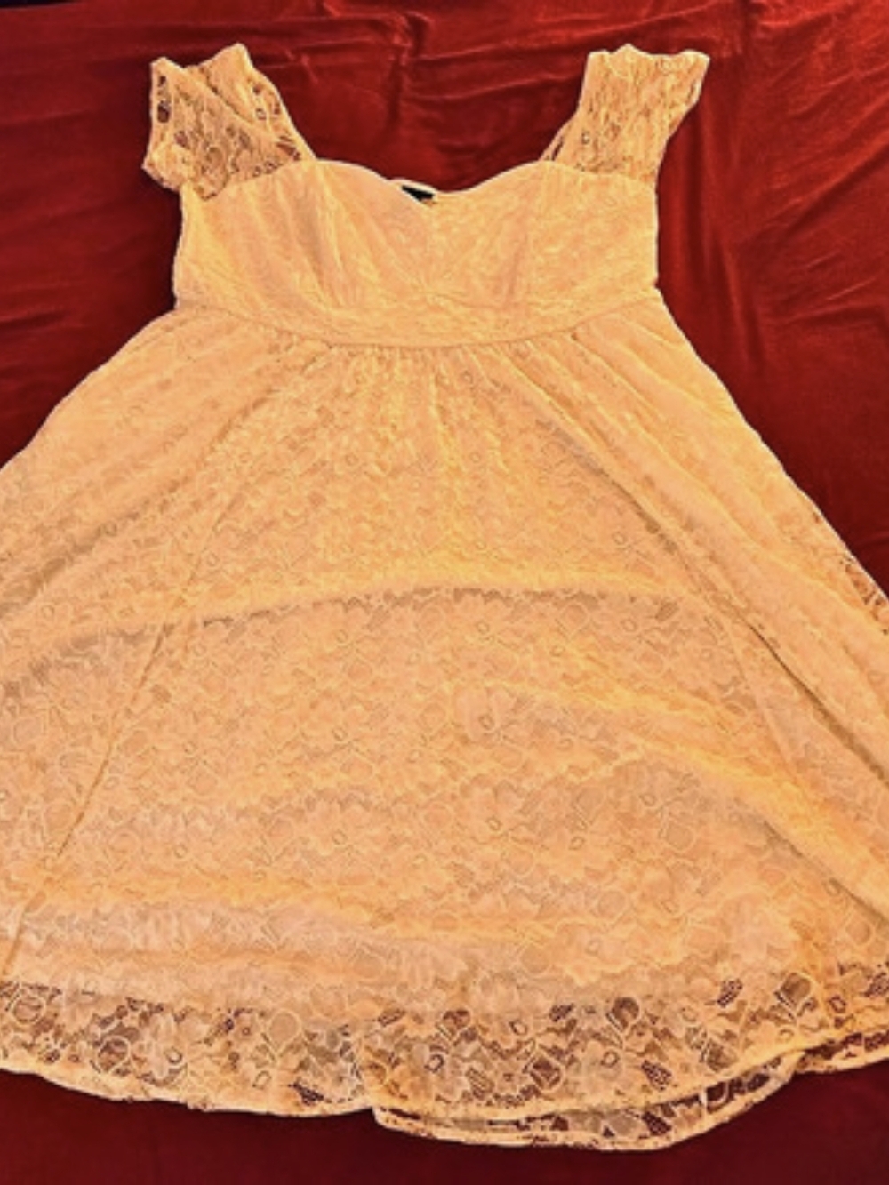 Lace Floral Midi Dress in Pink Like New